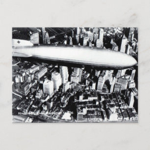 Gammalt vykort - Hindenburg över Manhattan 1936