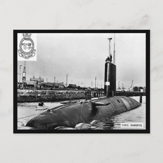 Gammalt vykort - HM-ubåten "Wartrots" (Framsida)
