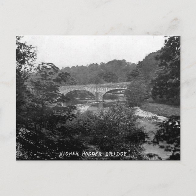 Gammalt vykort - Hodder, Lancashire (Framsida)