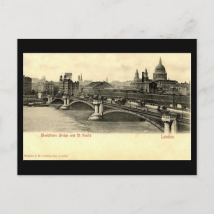 Gammalt vykort i London - Blackfriars Bridge