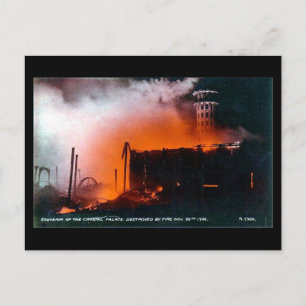 Gammalt vykort i London - Crystal Palace Fire 1936