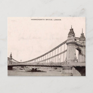 Gammalt vykort i London - Hammersmith Bridge