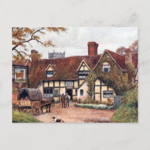 Gammalt vykort - Inkberrow, Worcestershire
