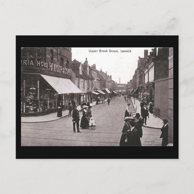 Gammalt vykort - Ipswich, Suffolk (Framsida)