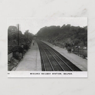 Gammalt vykort - Järnvägen Station, Belper, Derbys