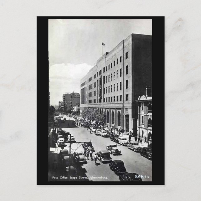 Gammalt vykort - Jeppe Street, Johannesburg (Framsida)