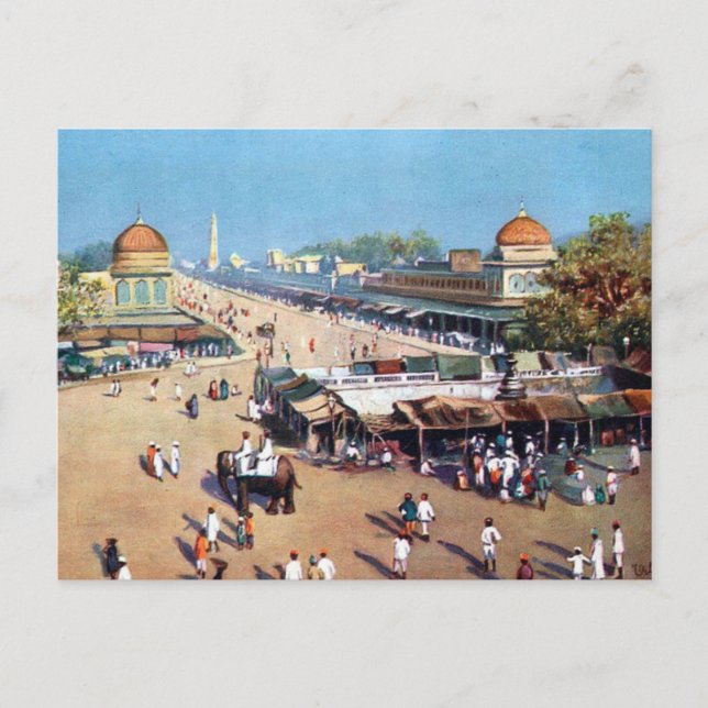 Gammalt vykort - Jeypore, Indien (Framsida)
