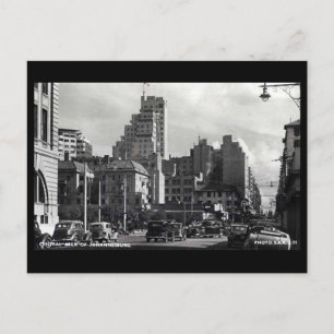 Gammalt vykort - Johannesburg, södra Afrikan