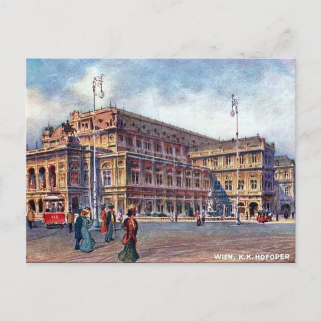 Gammalt vykort - K Hofoper, Wien (Framsida)