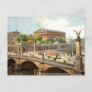 Gammalt vykort - Kaiser-Friedrich-Brucke, Berlin
