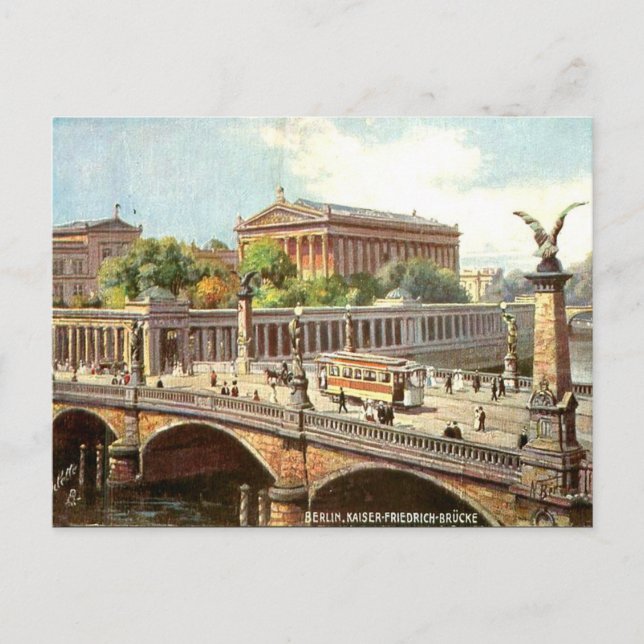Gammalt vykort - Kaiser-Friedrich-Brucke, Berlin (Framsida)