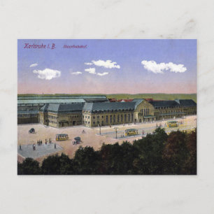 Gammalt vykort - Karlsruhe, Tysklant
