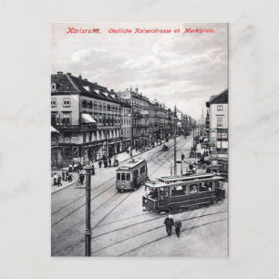 Gammalt vykort - Karlsruhe, Tysklant