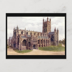 Gammalt vykort - Katedral i Gloucester