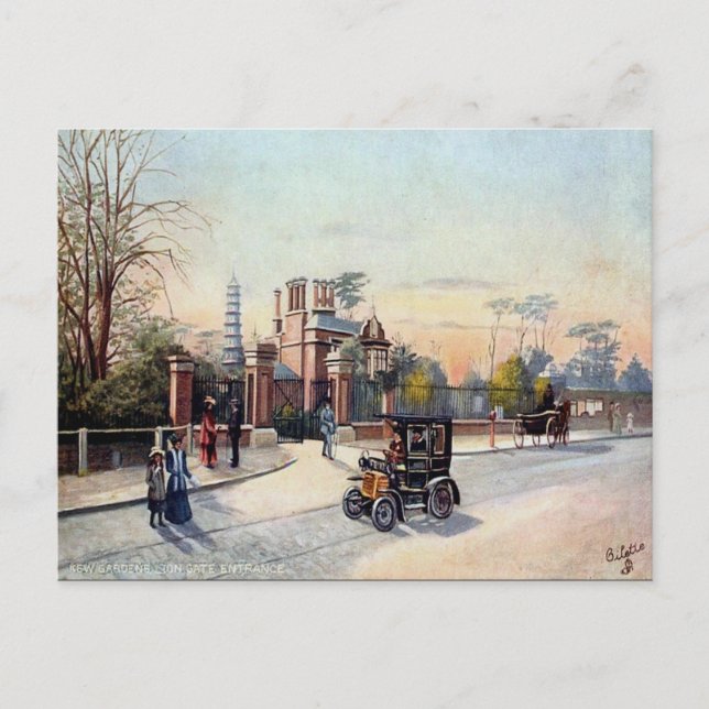 Gammalt vykort - Kew Gardens, London (Framsida)