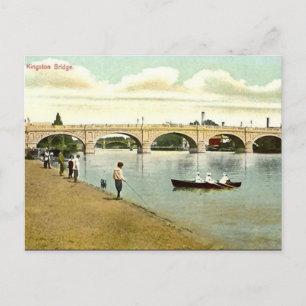 Gammalt vykort - Kingston Bridge, London