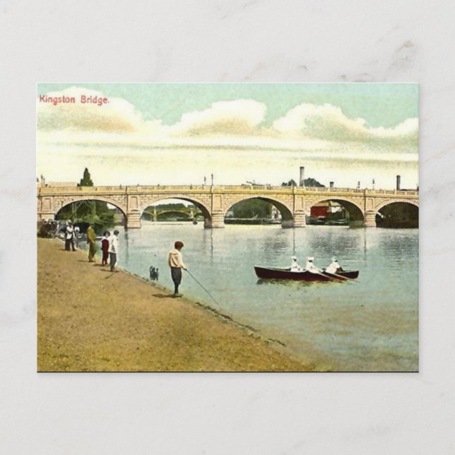 Gammalt vykort - Kingston Bridge, London (Framsida)