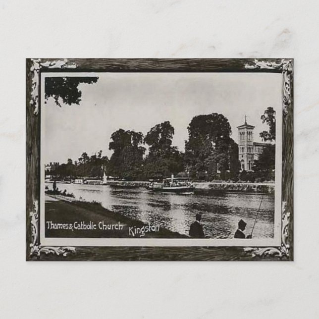 Gammalt vykort - Kingston-on-Thames, London (Framsida)