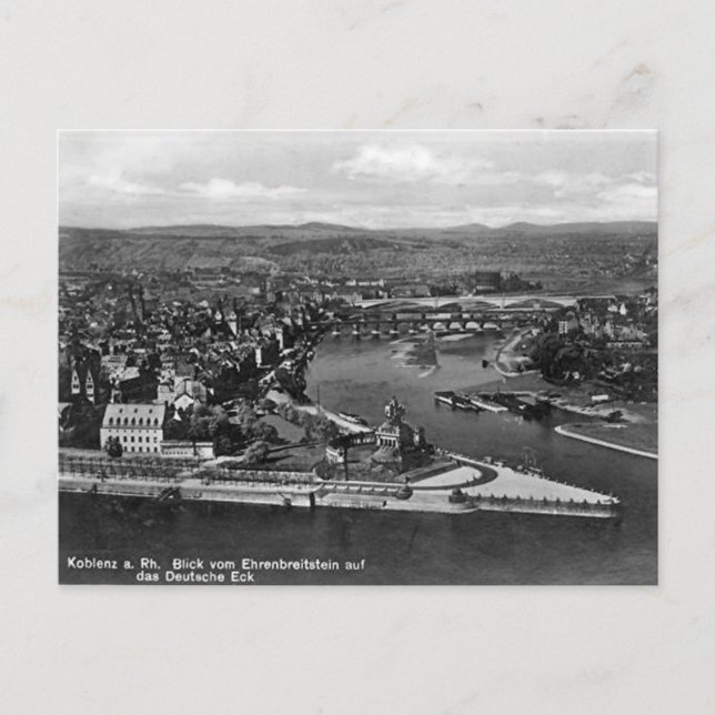 Gammalt vykort - Koblenz, Tysklant (Framsida)