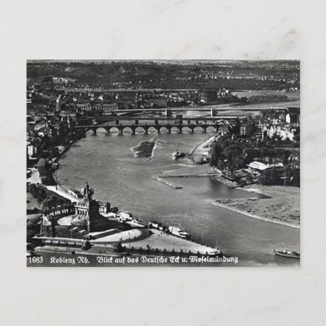 Gammalt vykort - Koblenz, Tysklant (Framsida)