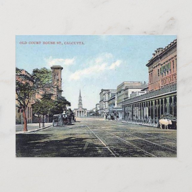 Gammalt vykort - Kolkata, Indien (Framsida)