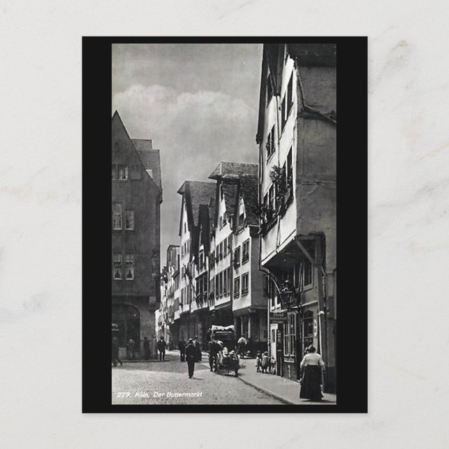 Gammalt vykort - Koln/Köln, Buttermarkt. (Framsida)
