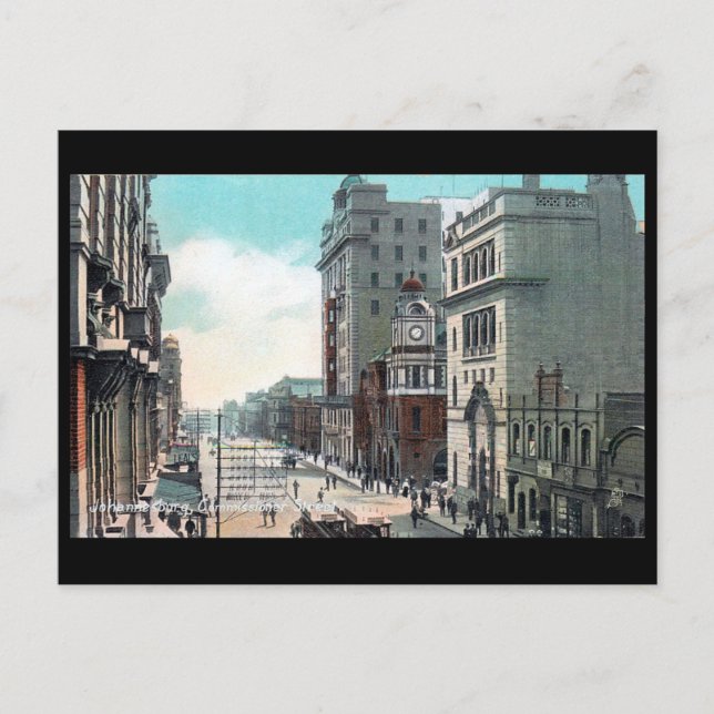 Gammalt vykort - Kommissionsgatan, Johannesburg (Framsida)