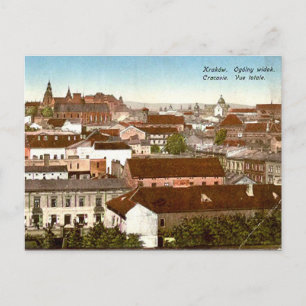 Gammalt vykort - Krakow, Polen