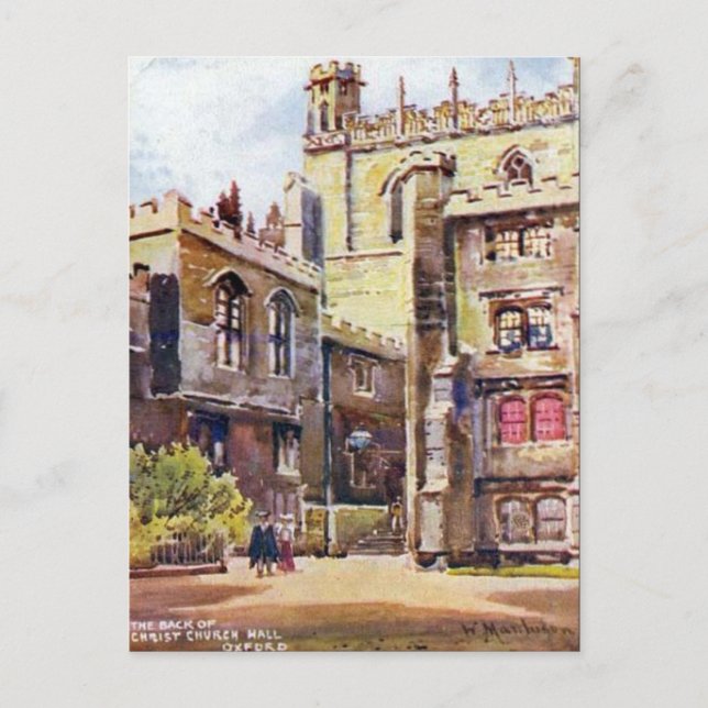 Gammalt vykort - Kristi kyrka, Oxford (Framsida)