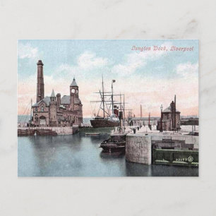 Gammalt vykort - Langton Dock, Liverpool