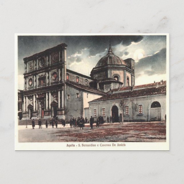 Gammalt vykort - L'Aquila, Abruzzo, Italien (Framsida)