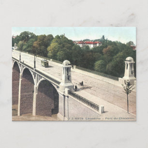 Gammalt vykort - Lausanne, Schweiz