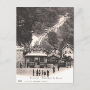 Gammalt vykort - Lausanne, Schweiz