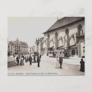 Gammalt vykort - Lausanne, Schweiz