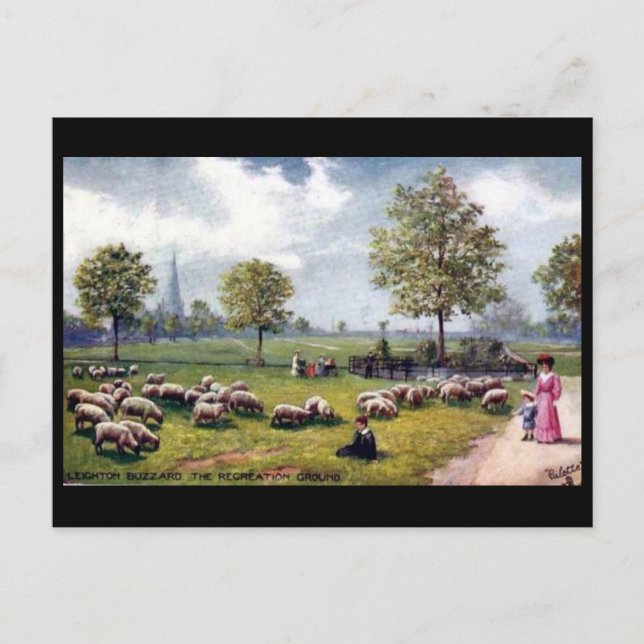 Gammalt vykort - Leighton Buzzard, Bedfordshire (Framsida)