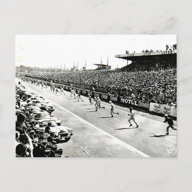Gammalt vykort - Les 24 Heures du Mans (Framsida)