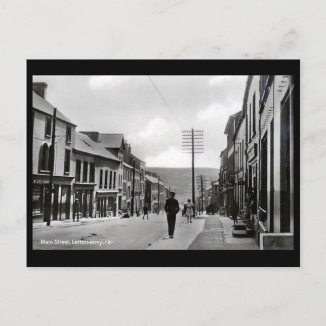 Gammalt vykort - Letterkenny, Co Donegal, Irland (Framsida)