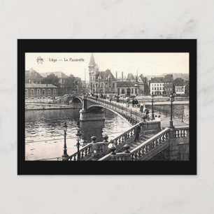 Gammalt vykort - Liege, La Passerelle