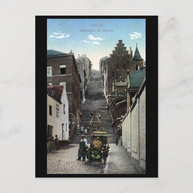 Gammalt vykort - Liege, Montaigne de Bueren (Framsida)