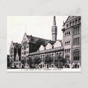 Gammalt vykort - Lille, Frankrike