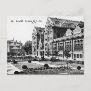 Gammalt vykort - Lille, Frankrike