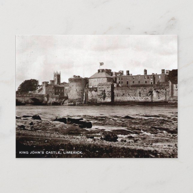 Gammalt vykort - Limerick, Irland (Framsida)