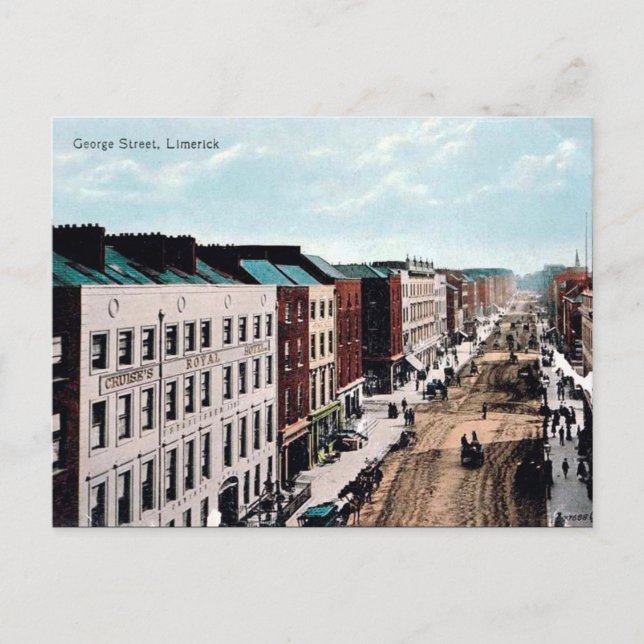 Gammalt vykort - Limerick, Irland (Framsida)