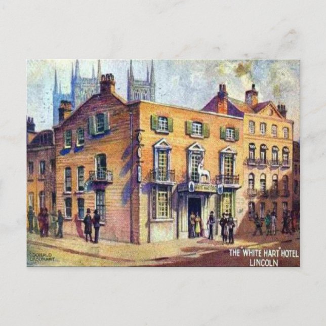 Gammalt vykort - Lincoln, England (Framsida)