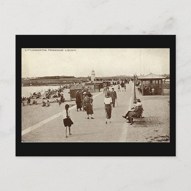 Gammalt vykort - Littlehampton, Sussex (Framsida)