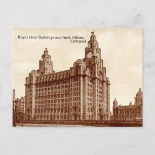 Gammalt vykort - Liverpool