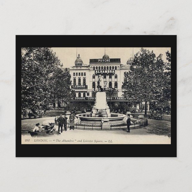 Gammalt vykort - London, Alhambra Theater, Leicest (Framsida)