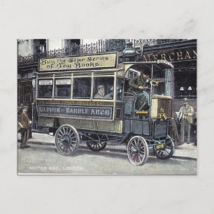 Gammalt vykort - London Motor Buss