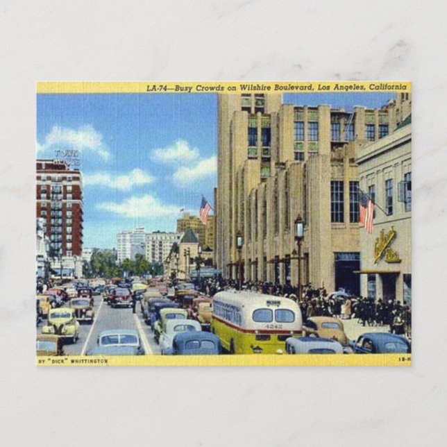 Gammalt vykort - Los Angeles, Kalifornien (Framsida)