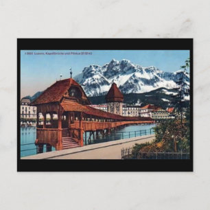 Gammalt vykort - Lucerne, Schweiz